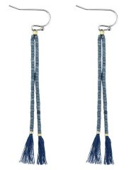Everneed Nille Tassel øreringe - Faded Denim 